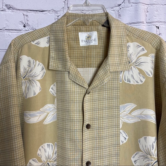 Paradise by Axis 100% Silk Shirt Size L - Picture 3 of 8